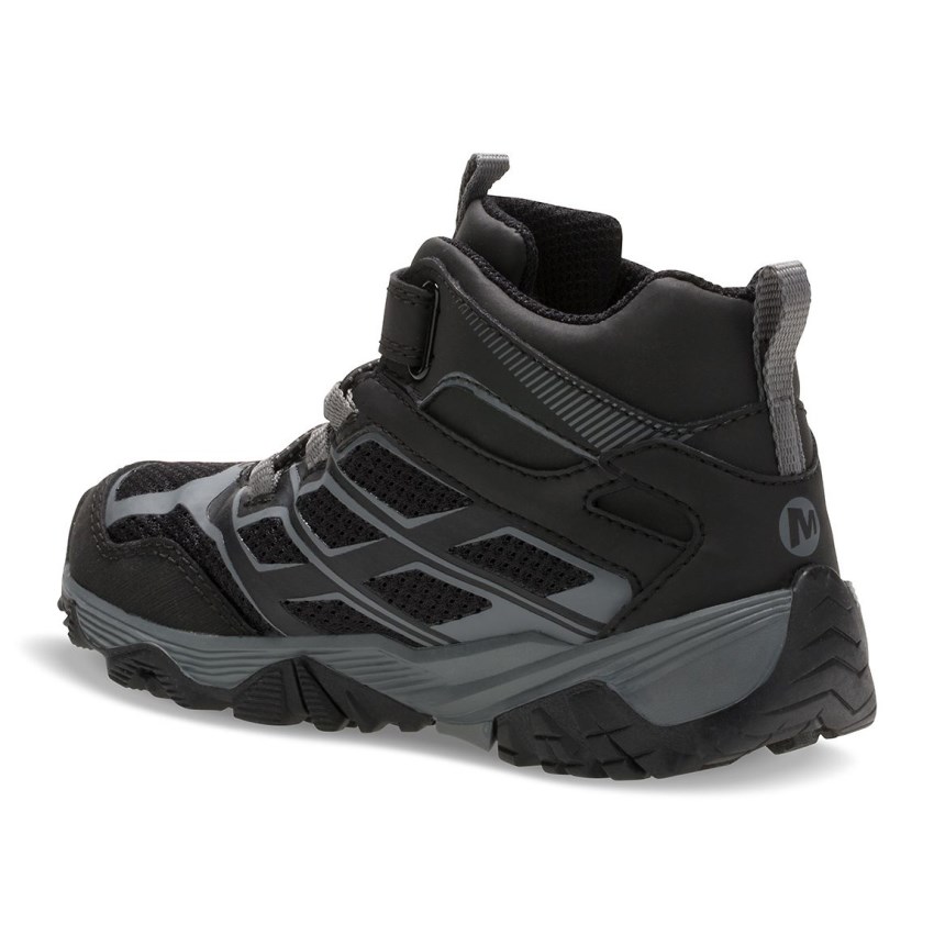 Bottes Merrell Moab FST Mid A/C Waterproof Noir Enfant | C.A.UJQZ